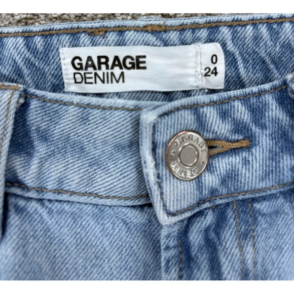 Garage Denim Slouchy Jeans Women's 0/24 Blue Light Wash Baggy Relaxed Organic - Picture 4 of 10